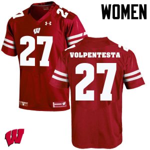 Women's Wisconsin Badgers NCAA #20 Cristian Volpentesta Red Authentic Under Armour Stitched College Football Jersey OA31N85KP